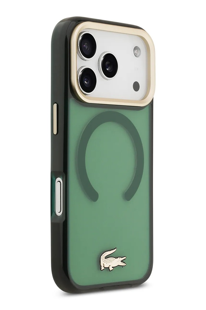 Lifestyle Lacoste beépített mágneses gyűrűvel ellátott telefon tok MagSafe iPhone 17 Pro LCHMP17LUFWAE zöld