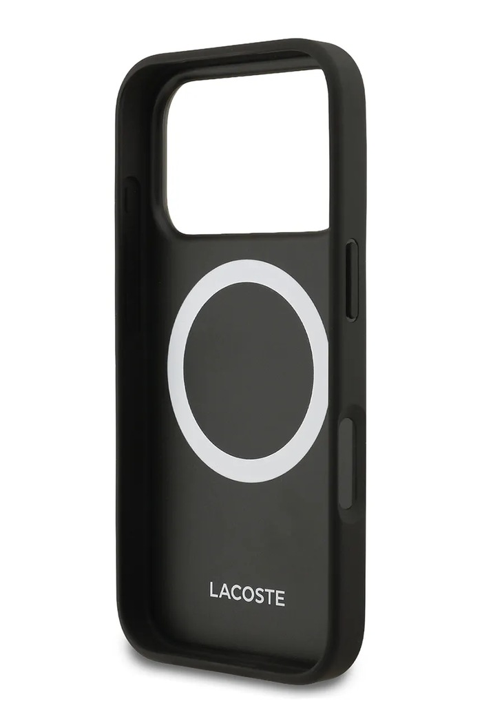 Lacoste beépített mágneses gyűrűvel ellátott telefon tok MagSafe iPhone 17 Pro LCHMP17LPLAK fekete AA00
