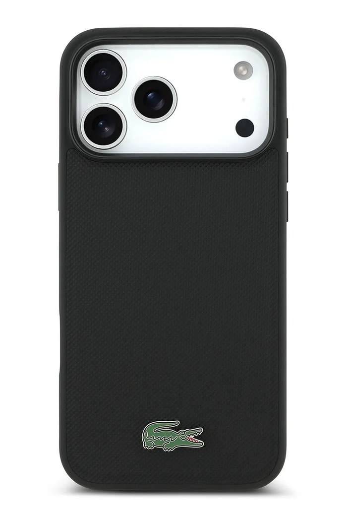 Lacoste beépített mágneses gyűrűvel ellátott telefon tok MagSafe iPhone 17 Pro Max fekete LCHMP17XPLAK