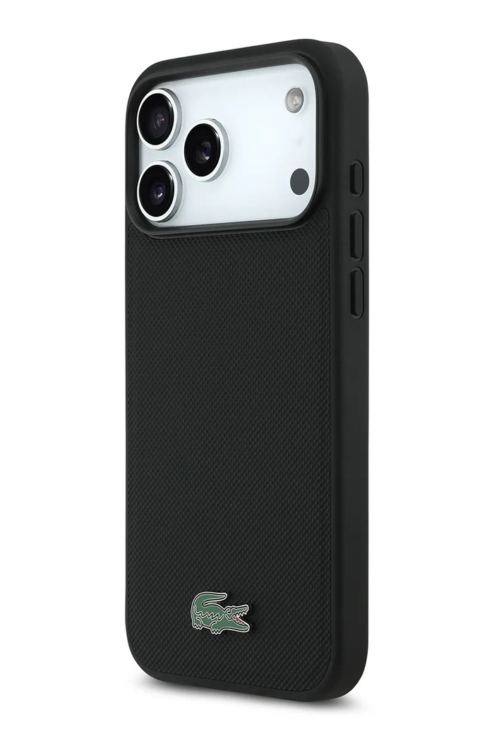 Lacoste beépített mágneses gyűrűvel ellátott telefon tok MagSafe iPhone 17 Pro Max fekete LCHMP17XPLAK