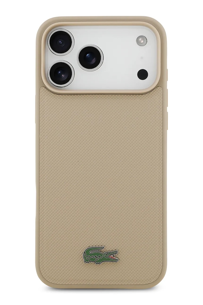Puzdro na telefón so vstavaným magnetickým krúžkom Lacoste MagSafe iPhone 17 Pro Max béžová LCHMP17XPLAT