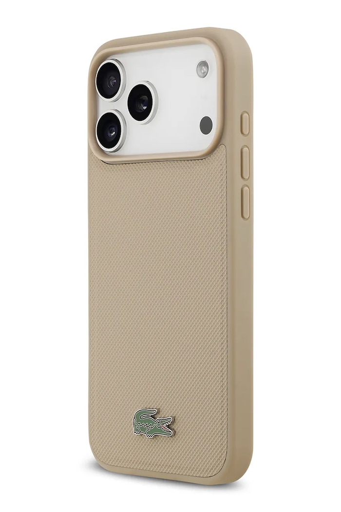 Puzdro na telefón so vstavaným magnetickým krúžkom Lacoste MagSafe iPhone 17 Pro Max béžová LCHMP17XPLAT