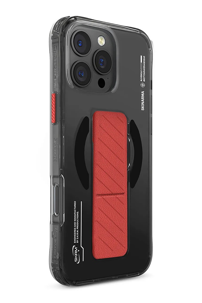 Maskica za telefon s ugrađenim magnetskim prstenom Skinarma iPhone 16 Pro crna SK.2024PP63.AXON.BLK