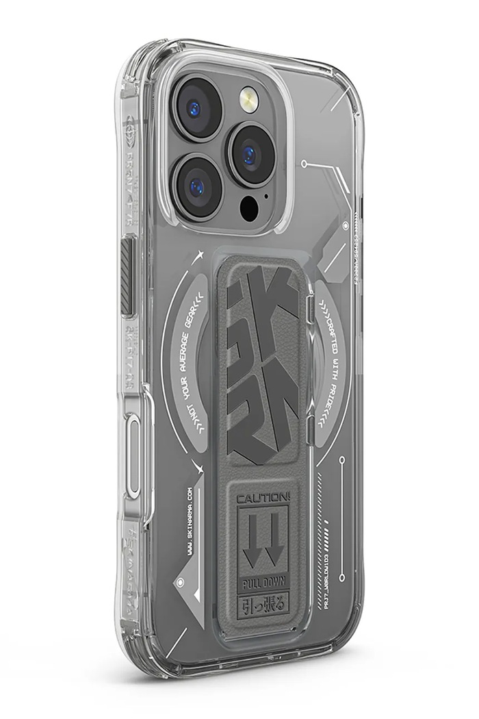 Maskica za telefon s ugrađenim magnetskim prstenom Skinarma iPhone 16 Pro SK.2024PP63.HELO.TT transparentna
