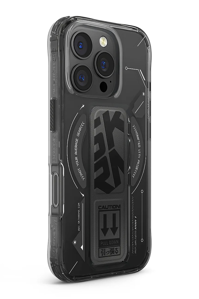 Maskica za telefon s ugrađenim magnetskim prstenom Skinarma iPhone 16 Pro SK.2024PP63.HELO.BLK crna