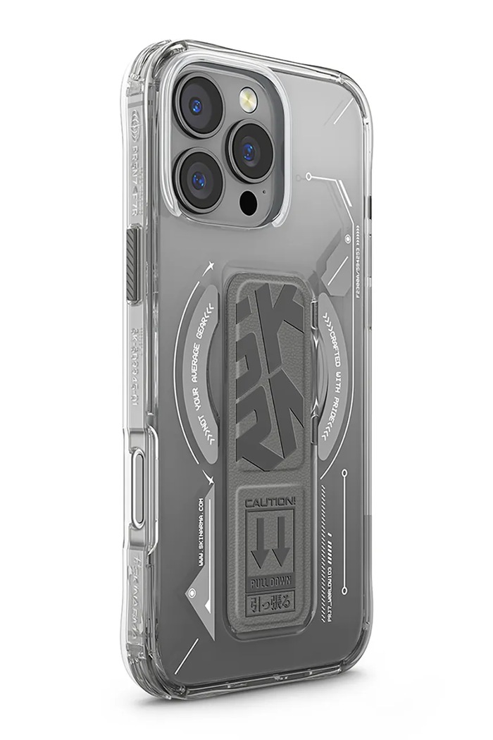 Maskica za telefon s ugrađenim magnetskim prstenom Skinarma iPhone 16 Pro Max SK.2024PP69.HELO.TT transparentna