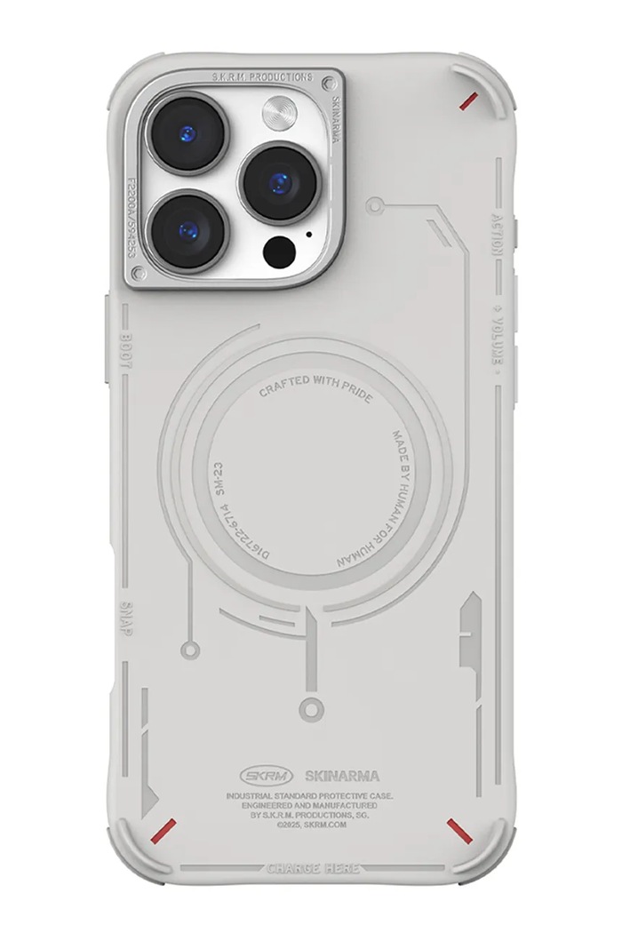 Skinarma etui na słuchawki bezprzewodowe iPhone 16 Pro szary SK.2024PP63.MECHA.LGRY