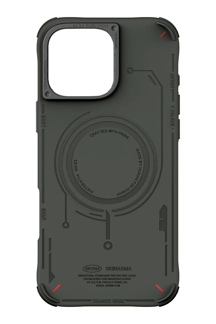 Maskica za telefon s ugrađenim magnetskim prstenom Skinarma iPhone 16 Pro SK.2024PP63.MECHA.GRN zelena AA00
