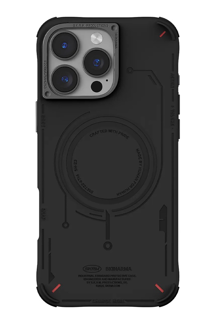 Puzdro na telefón so vstavaným magnetickým krúžkom Skinarma iPhone 16 Pro Max čierna SK.2024PP69.MECHA.BLK