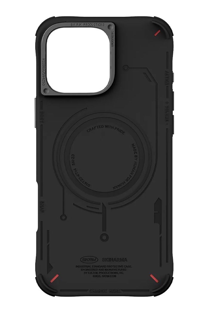 Puzdro na telefón so vstavaným magnetickým krúžkom Skinarma iPhone 16 Pro Max SK.2024PP69.MECHA.BLK čierna AA00