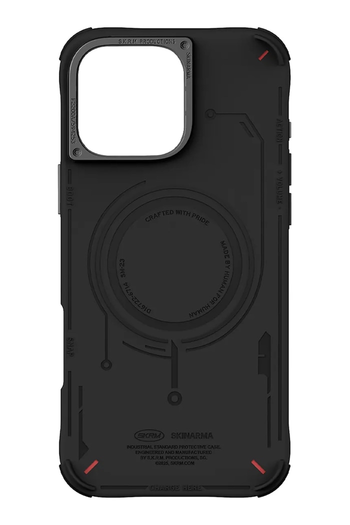 Puzdro na telefón so vstavaným magnetickým krúžkom Skinarma iPhone 16 Pro Max SK.2024PP69.MECHA.BLK čierna AA00