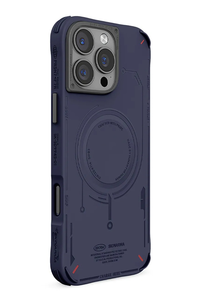 Življenjski slog Etui za telefon z vgrajenim magnetnim obročem Skinarma iPhone 16 Pro Max SK.2024PP69.MECHA.BLU mornarsko modra