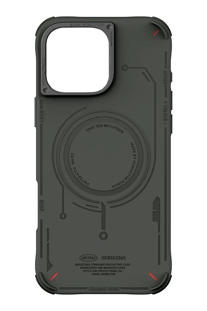 Maskica za telefon s ugrađenim magnetskim prstenom Skinarma iPhone 16 Pro Max SK.2024PP69.MECHA.GRN zelena AA00