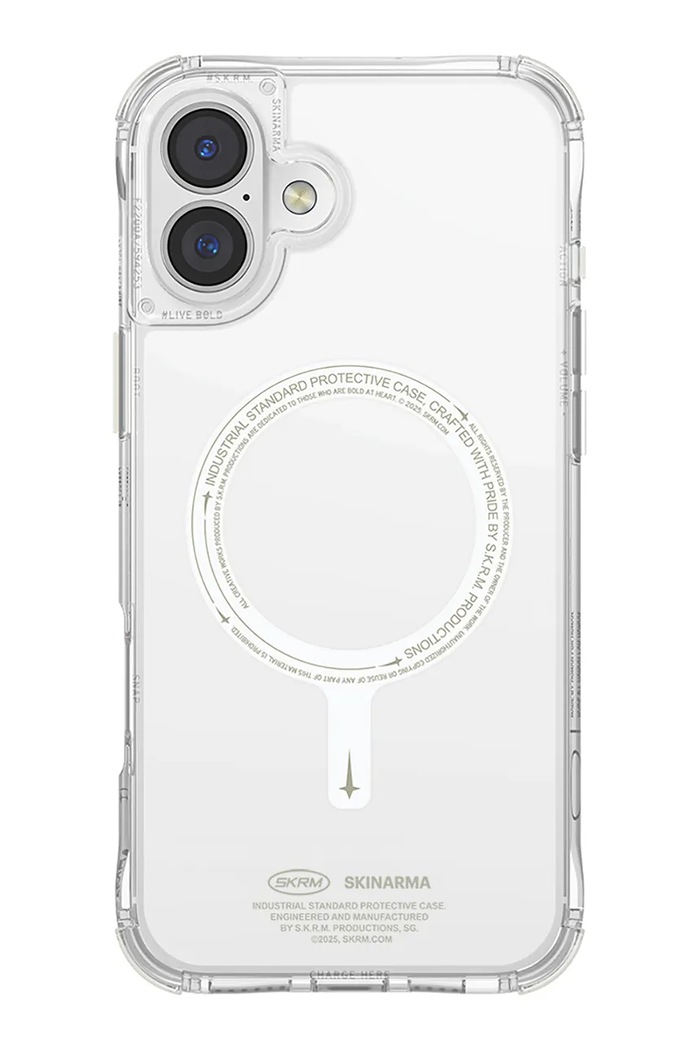 Maskica za telefon s ugrađenim magnetskim prstenom Skinarma iPhone 16 transparentna SK.2024P61.SDOGLOW.GRN