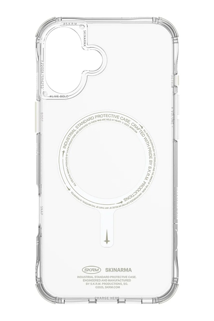 Maskica za telefon s ugrađenim magnetskim prstenom Skinarma iPhone 16 SK.2024P61.SDOGLOW.GRN transparentna AA00