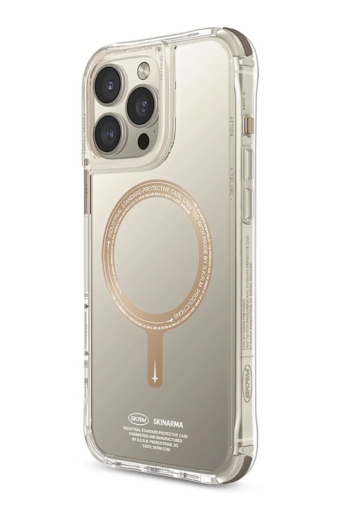 Etui za telefon z vgrajenim magnetnim obročem Skinarma iPhone 16 Pro bež SK.2024PP63.SDOPRM.GLD