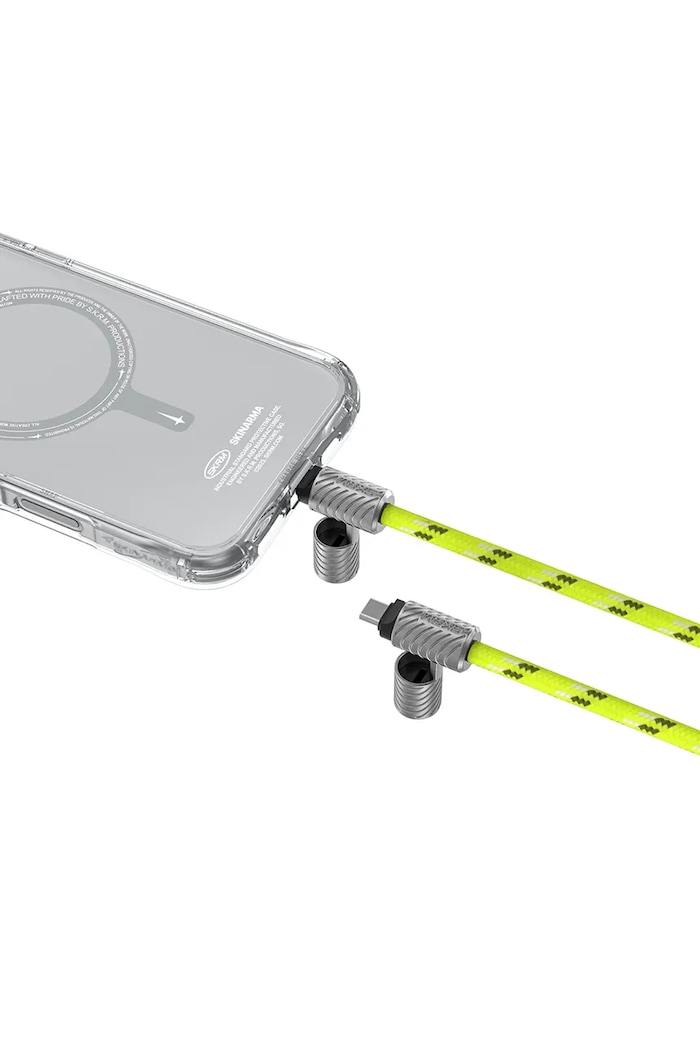 Univerzalna vrvica za telefon Skinarma 2w1 Dyno Ve USB-C/USB-C zelena SK.DYVE.CBLCC.GLOW
