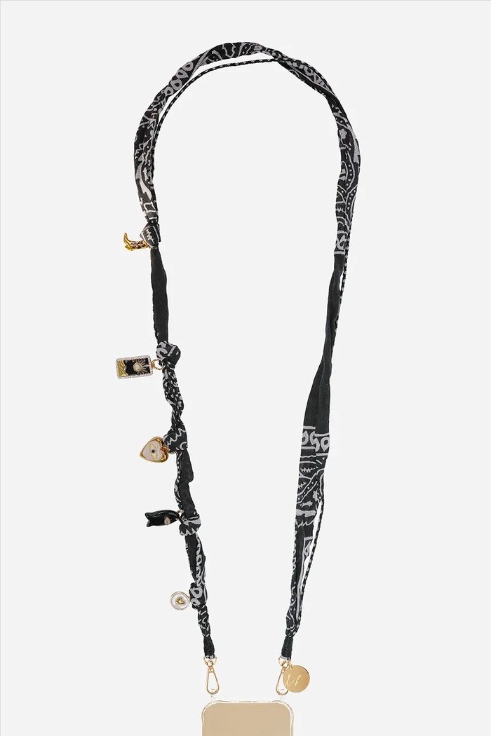 Řetízek k telefonu LaCoqueFrançaise Laia 120 cm černá LE322517