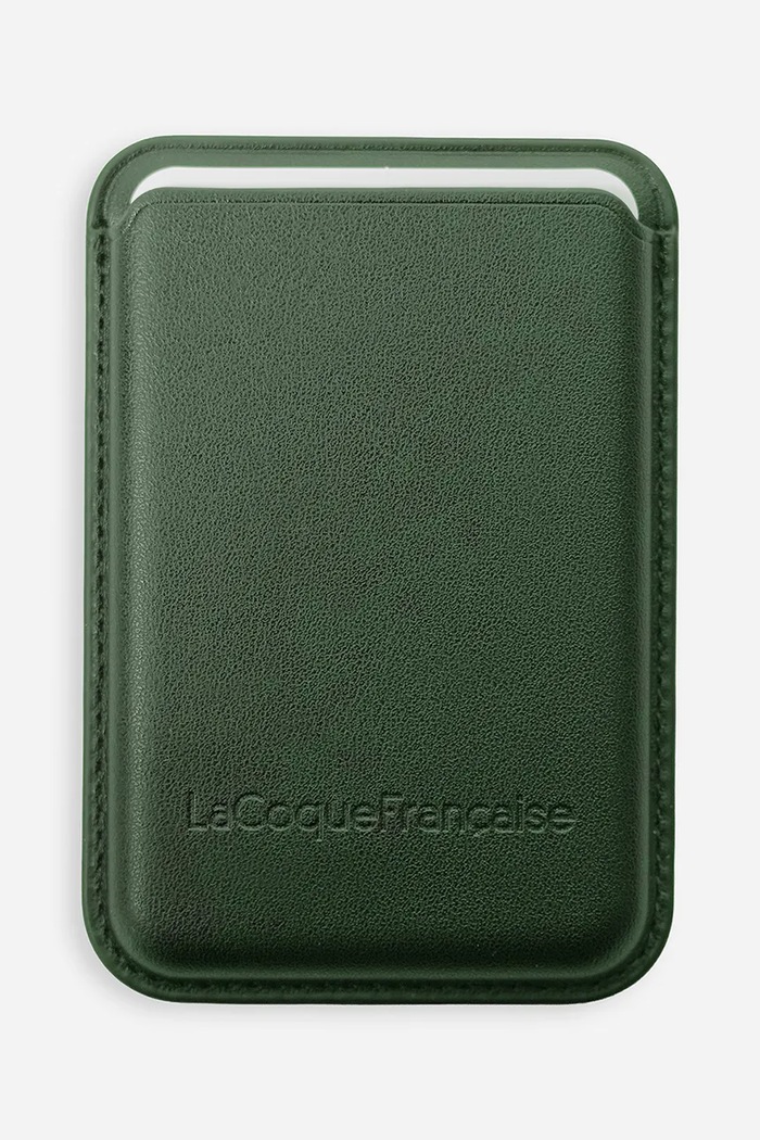 LaCoqueFrançaise etui na karty ze skóry ekologicznej Mag Safe zielony LE319224