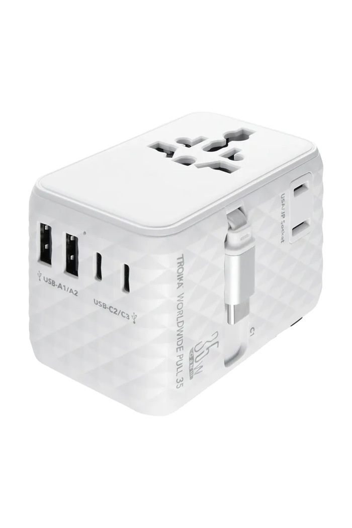 Sieťová multiportová nabíjačka na telefón Troika 8 x 6 cm biela TRTRA35.WH