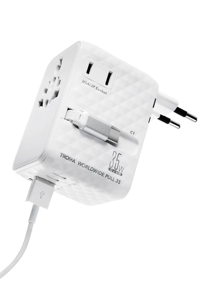 Decor Sieťová multiportová nabíjačka na telefón Troika 8 x 6 cm TRTRA35.WH biela