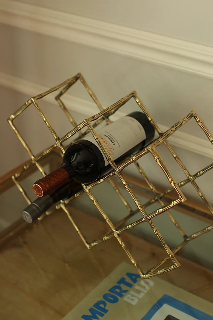 Doing Goods ραφιέρα για κρασί ορείχαλκη 43 x 29 x 15 cm κίτρινο 1.20.50.032.926.5