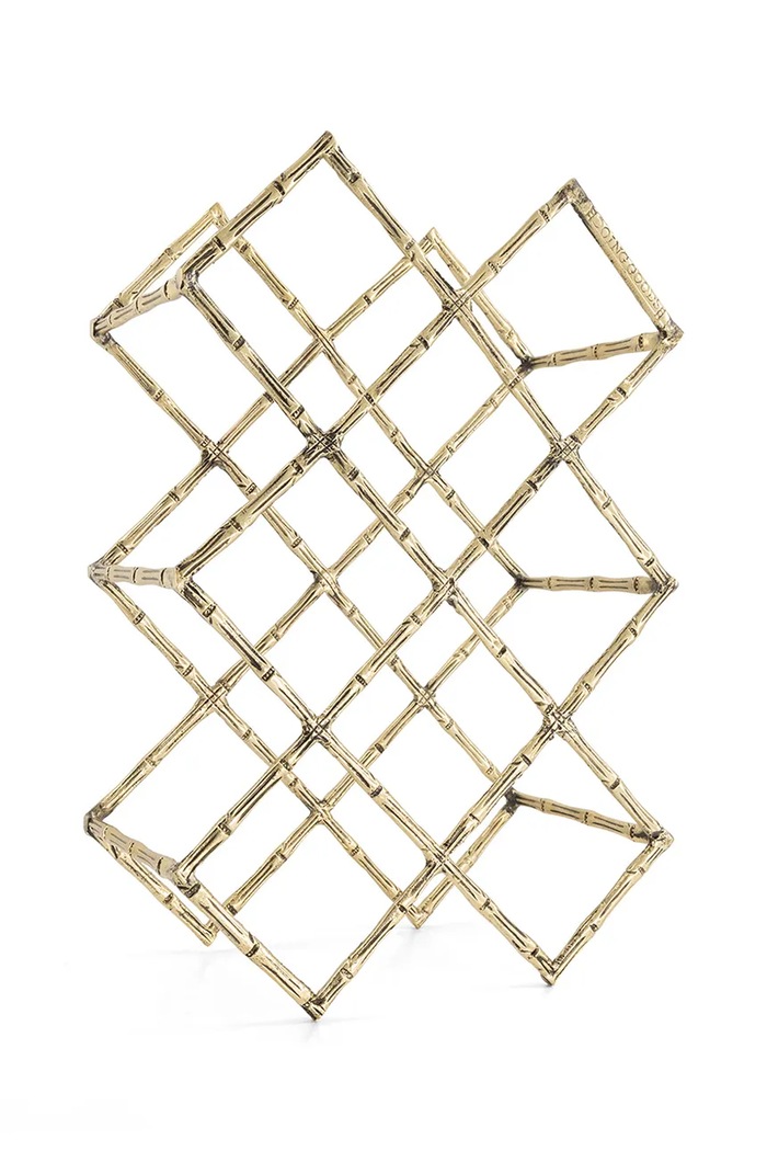 Doing Goods ραφιέρα για κρασί ορείχαλκη 43 x 29 x 15 cm 1.20.50.032.926.5 κίτρινο AA00