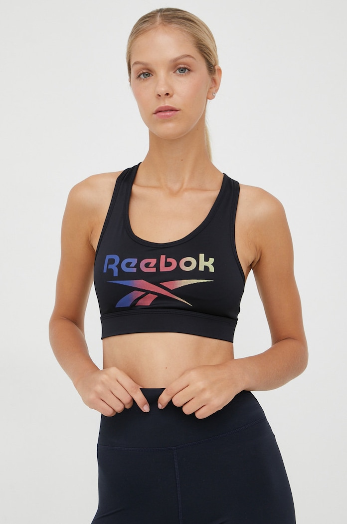 Reebok biustonosz sportowy Gina bez fiszbinów czarny F9761