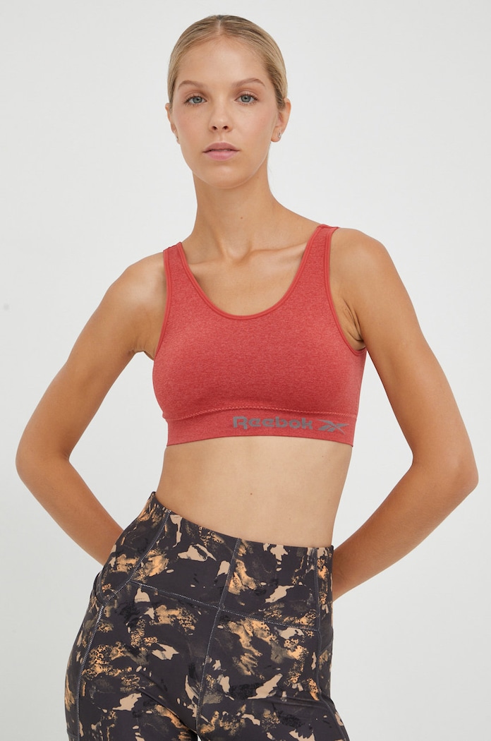 Športová podprsenka Reebok melanž oranžová F9777