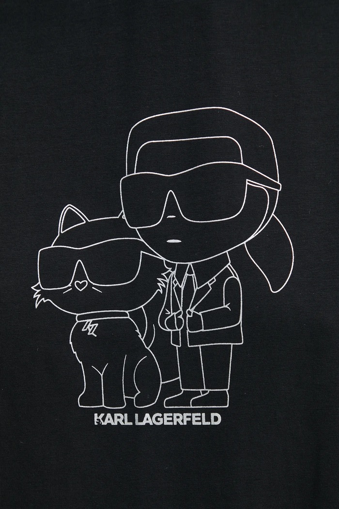 Bavlnená nočná košeľa Karl Lagerfeld 236W2114 čierna