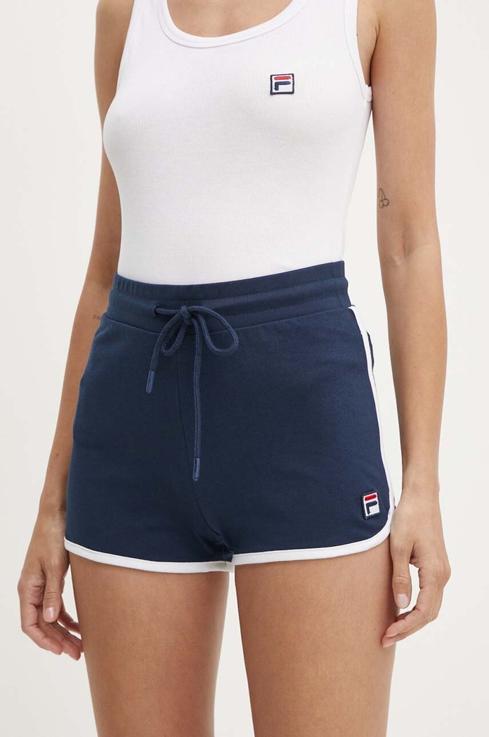Fila pijama din două piese de femei cu bumbac bleumarin FPS4163
