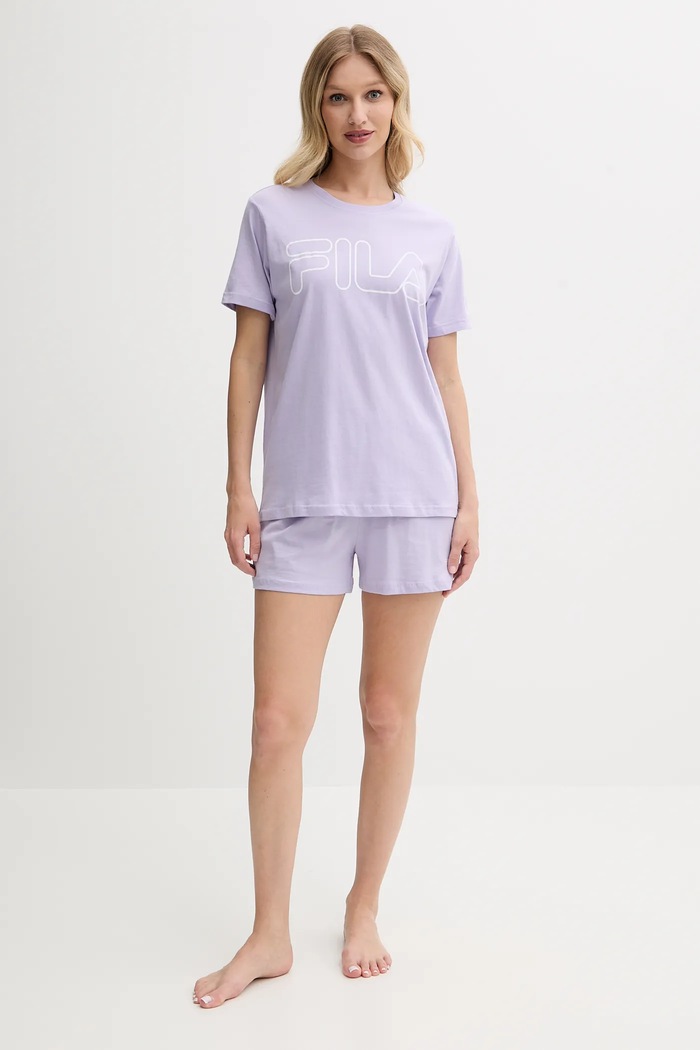 Fila pijama din două piese pentru femei din bumbac FPS4177 violet SS26