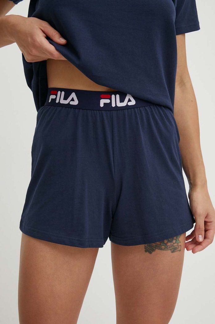 Fila pijama din două piese pentru femei, din bumbac bleumarin FPS4180