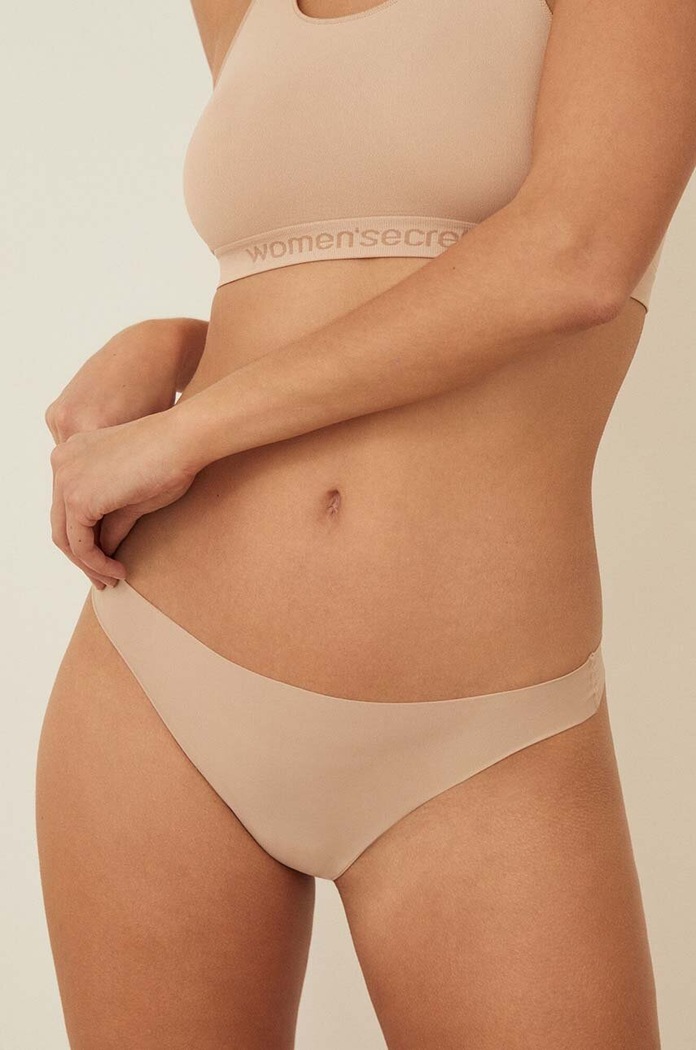Στρινγκ women'secret 2-pack πλεκτό ύφασμα μπεζ 7683089.34