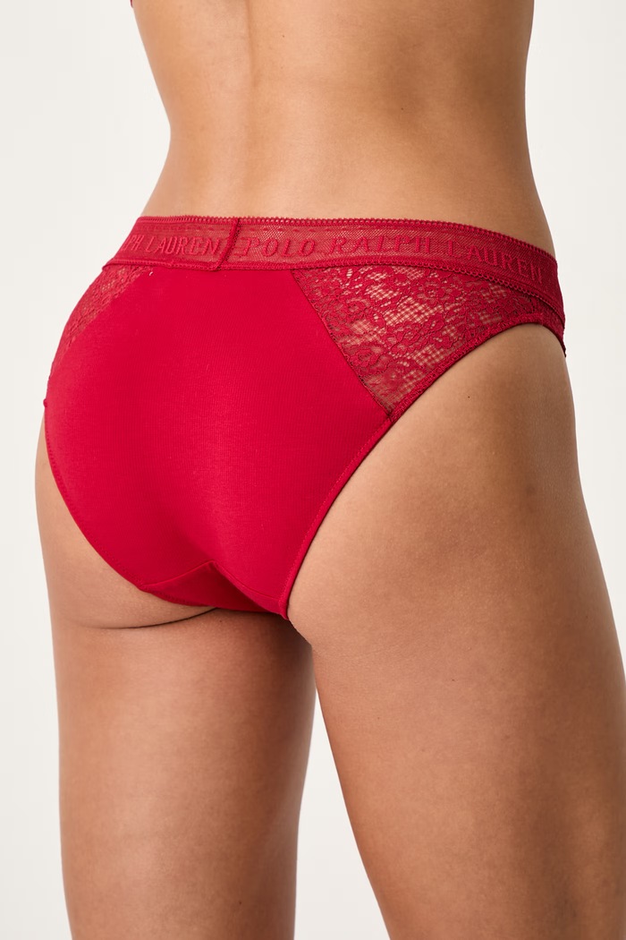 Îmbrăcăminte Polo Ralph Lauren Chiloți full brief pentru femei 4P0175 rosu