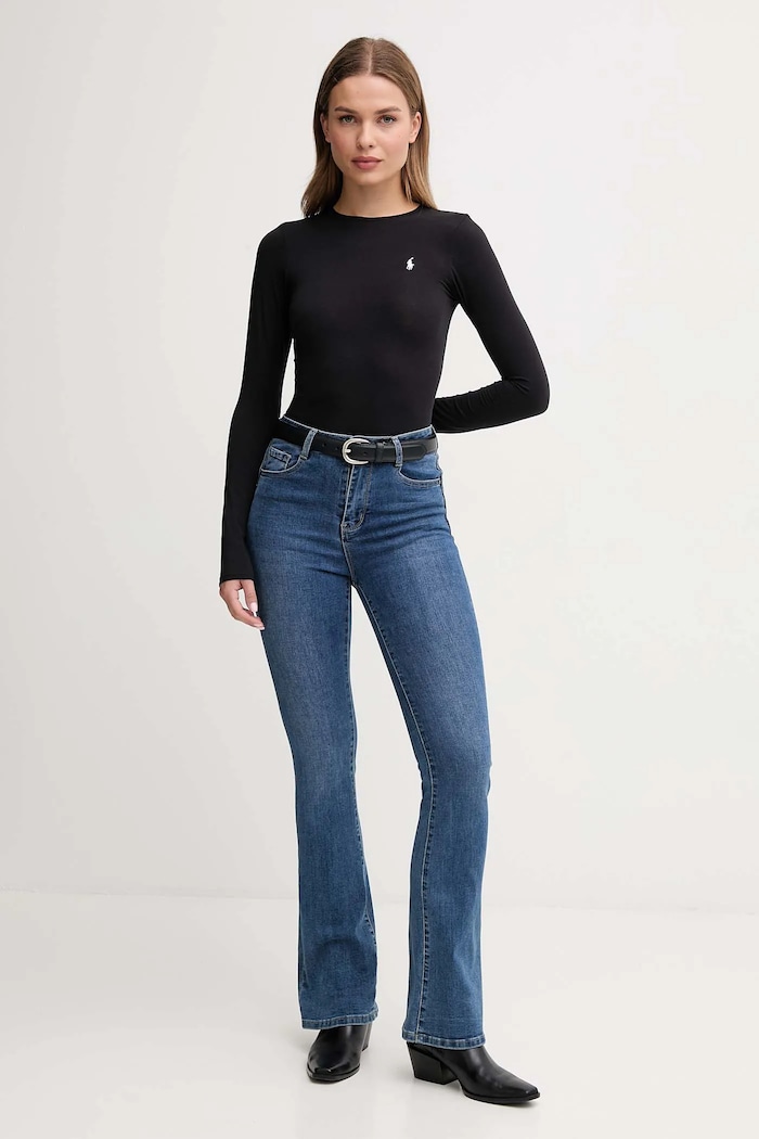 Polo Ralph Lauren body dámske bavlnené s elastanom 4P0490 čierna AA00