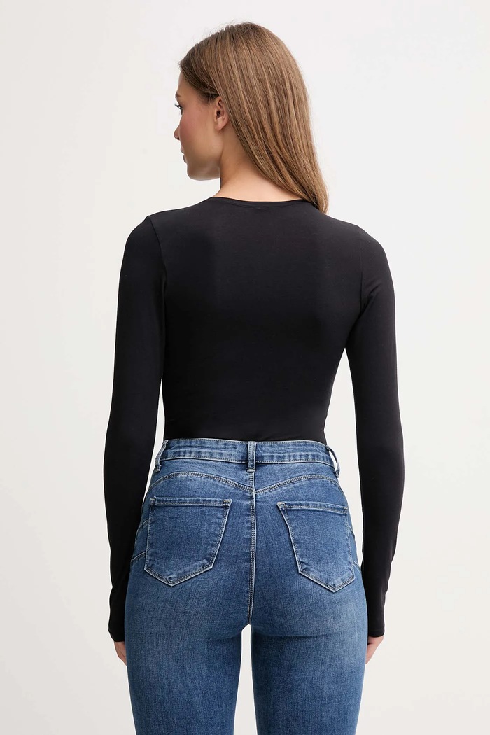 Oblečenie Polo Ralph Lauren body dámske bavlnené s elastanom 4P0490 čierna