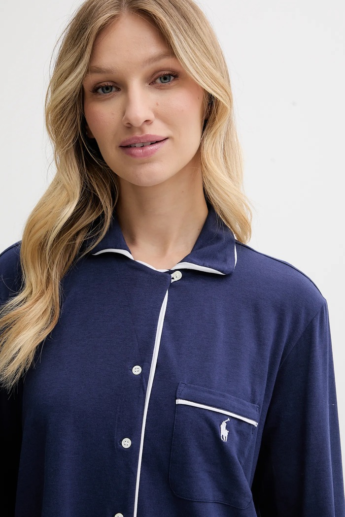 Polo Ralph Lauren noční košile dámská s bavlnou námořnická modř 4P0230