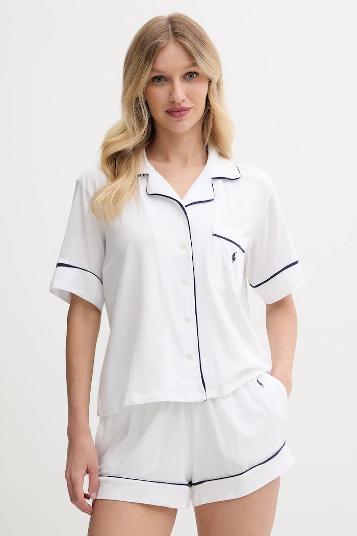 Pyžamo Polo Ralph Lauren jemný vzor biela 4P0231