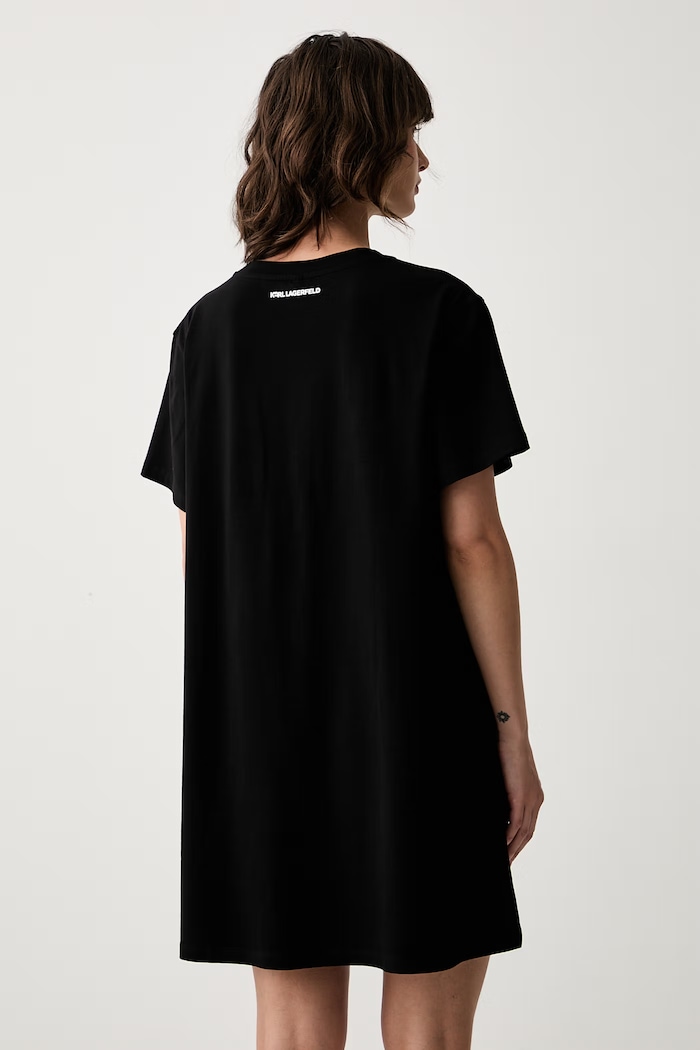Karl Lagerfeld spavaćica za žene od pamuka s elastanom IKON A3W45007 crna SS26