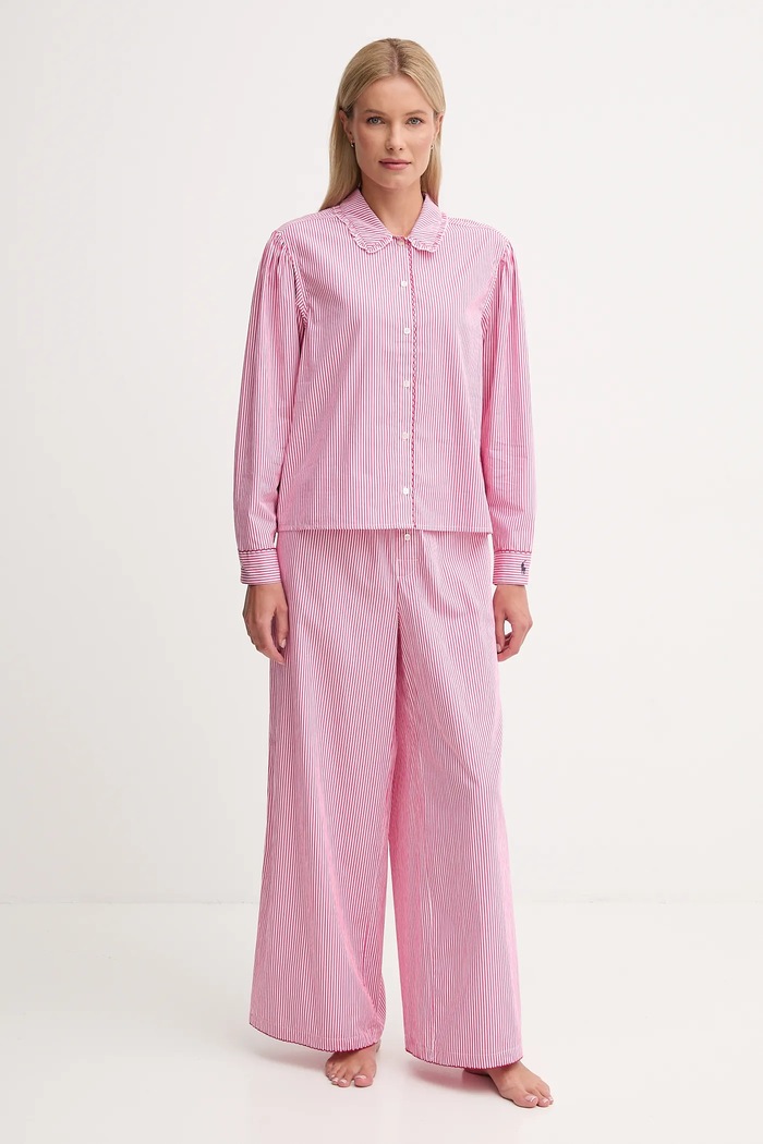 Polo Ralph Lauren piżama bawełniana wzorzyste różowy 4P0374