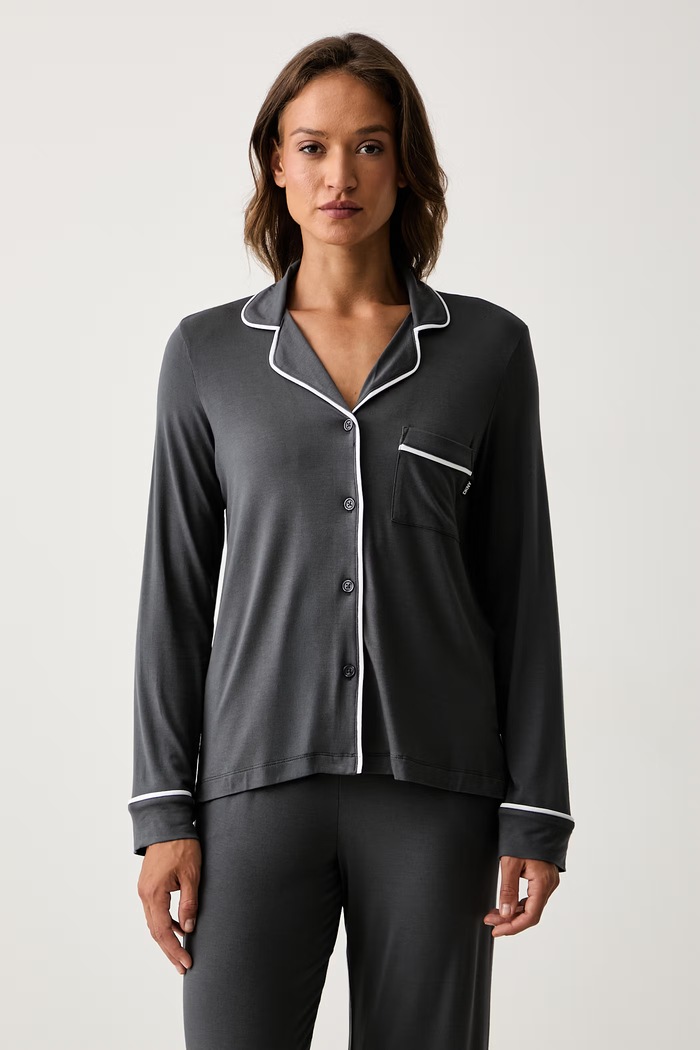 DKNY piżama dwuczęściowa damska z wiskozy YI90092 szary AA00