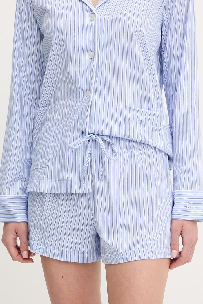 Bavlnené pyžamo Lauren Ralph Lauren ILN12277 modrá AA00