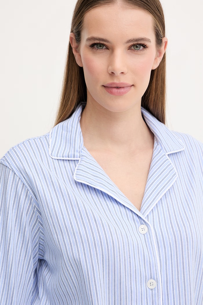 Bavlnené pyžamo Lauren Ralph Lauren modrá ILN12277