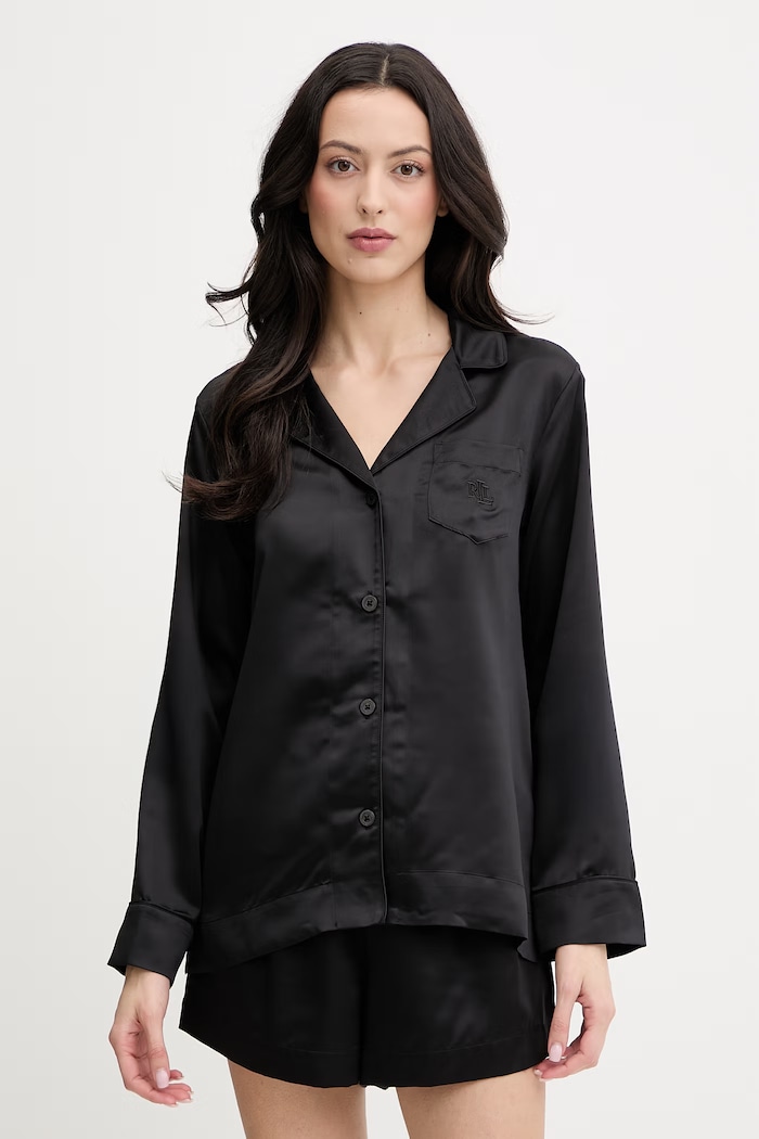 Lauren Ralph Lauren piżama tkanina czarny ILN12321