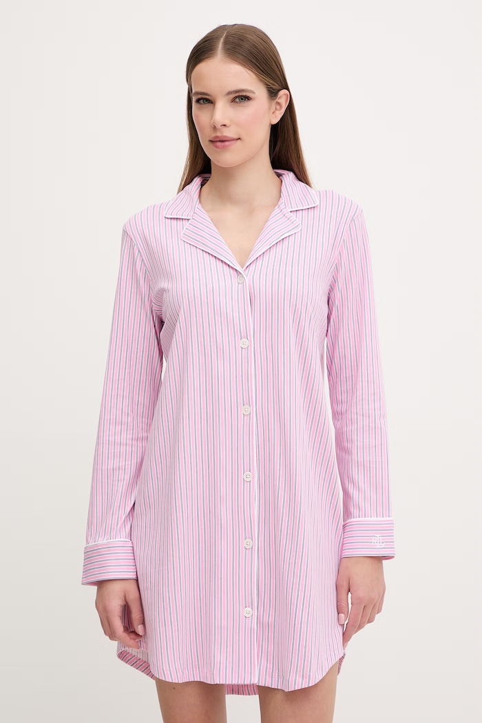 Bavlnená nočná košeľa Lauren Ralph Lauren bavlna ružová ILN32277