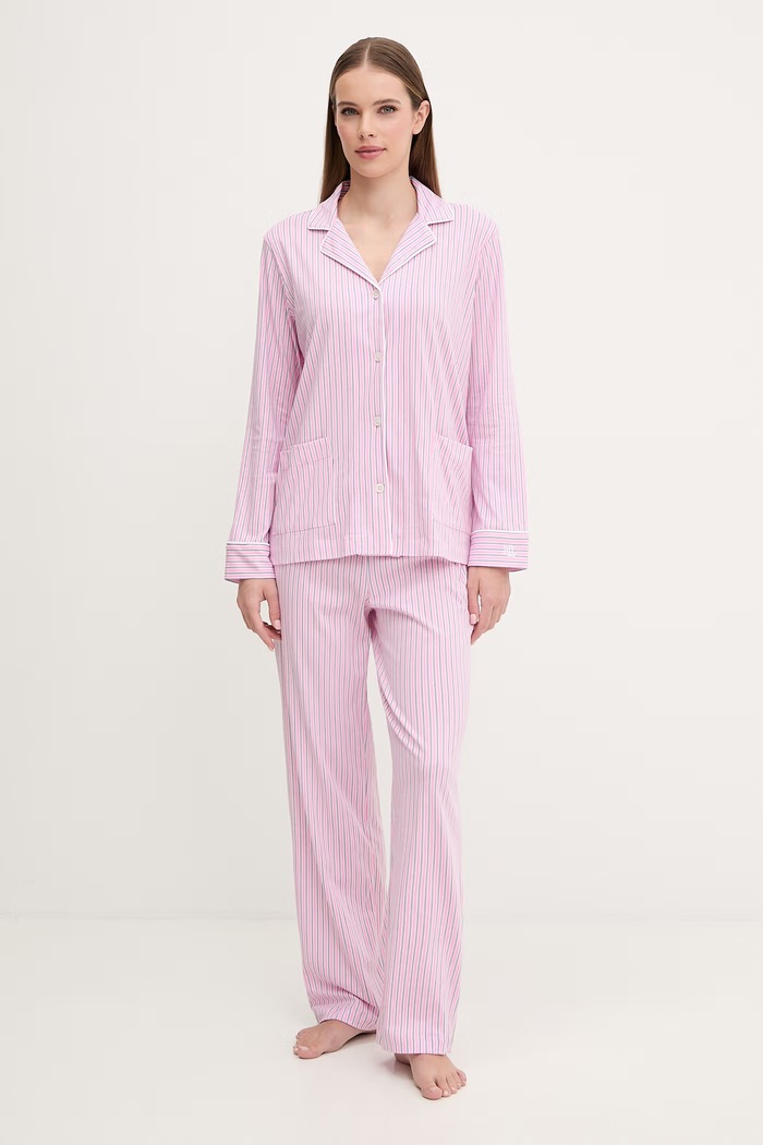 Lauren Ralph Lauren pijamale de bumbac set roz ILN92277