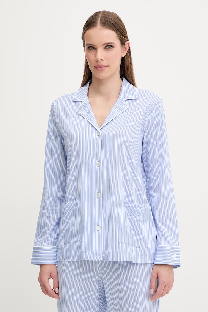 Bavlnené pyžamo Lauren Ralph Lauren ILN92277 modrá AA00