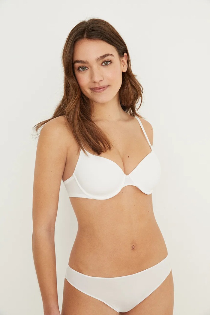 Biustonosz bawełniany z elastanem women'secret BEAUTIFUL.WHITE biały