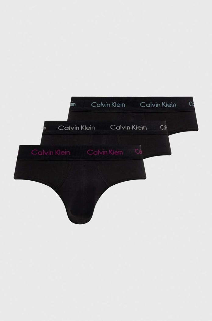 Calvin Klein Underwear slipy męskie bawełniane z elastanem 3-pack nadruk czarny 0000U2661G